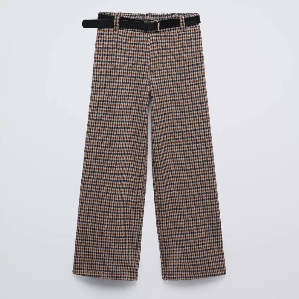 Zara Girl Checkered Wide-Leg Pants